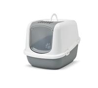 Savic nestor jumbo arenero con puerta abatible gris para gatos grandes