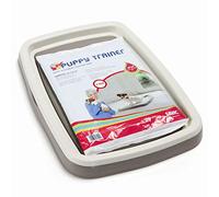 Savic Puppy Trainer - Kit de bandeja para perros, Gris (Warm Grey), Talla M