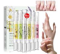 Saviland Aceite de uñas de 6 piezas: 5 ml de pólipos de uñas grandes con concentrado floral, aceite de cutícula de hierbas, aceite de cutícula floral para el cuidado de las uñas, restauración de
