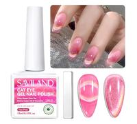 SAVILAND Cat Eye - Esmalte de Uñas de Gel UV Con Imán, 9D Cateye Magnet, Holográfico Katzenaugen Gel Nail Polish, Glitter Art Manicure Para Salón y DIY en Casa
