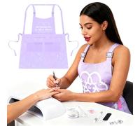 SAVILAND Delantal de uñas avanzado: Delantal de uñas impermeable resistente a las manchas Delantal de salón ajustable con múltiples bolsillos Delantales para manicura, técnico, artista, mujer, bata