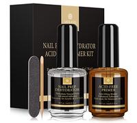 SAVILAND Deshidratador y Primer para Uñas: Juego de 2 piezas de 15 ml de preparación natural sin ácido, deshidratación rápida, con fijación superior no ácida para esmaltes en gel y polvo acrílico