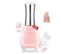 SAVILAND Endurecedor de uñas extra fuerte, 15 ml: esmalte de uñas brillante para uñas quebradizas, profesional y fuerte rico en queratina, aceite de ricino, color rosa
