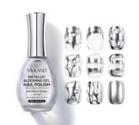 SAVILAND Esmalte de uñas de gel de cromo: Ultra-espejo Plata en flor Gel de uñas Esmalte de uñas de metal en flor Curado No se necesita lámpara Innovador arte de uñas de visión metálica