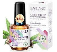 SAVILAND Imprimación de uñas para uñas, 15 ml, profesional, sin ácidos, gel prep bond 【Rico en aceite de ricino y vitamina E】 Proveedor de adhesión Ultrabond Proteína Bond Primer Uñas para uñas de gel