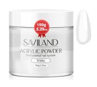 Saviland Polvo AcríLico Blanco -150g Polvo AcríLico De UñAs De Gran Capacidad Profesional Para El Sistema De AplicacióN De AcríLico De UñAs De Arte 3d Esculpir La ExtensióN De UñAs Esculpir Las UñAs.
