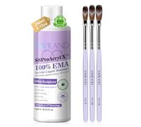 Saviland Pro - Kit de uñas líquido acrílico ultra esculpido: 240 ml EMA Monómero Acrylic Nail Liquid con 3 pinceles acrílicos para uñas, extensión de uñas, uso en el salón de uñas DIY