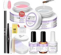 SAVILAND Quick-dry Builder Nail Gel Kit: Heldere Roze Builder Hard Gels met Mini UV-lamp, Top Gel, Nagel Dehydrator, Zuurvrije PH Bond Primer en Nagelverlengingsapplicatiegereedschap