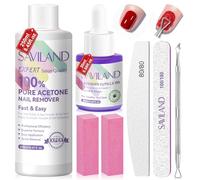 Saviland Quitaesmalte Con Aceite De Cutícula Limas De Uñas Pulidor De Uñas Pelador De Cutícula Para Esmalte De Uñas, Quitaesmalte De Gel