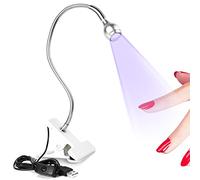 Saviland U V Light for Nails - Mini lámpara de uñas LED blanca con clip de seguridad secador de uñas giratorio Nail Art U V lámpara (3 W) para curar esmalte de uñas de gel U V uñas de gel