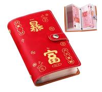 Saving Booklet, 2025 Large Capacity Money Organizer Binder with 50 Sheets, PU Material, Multiple Compartments for Cash Management, Budget Tracking, Financial Planning and Expense Sorting,17.8x11.2cm