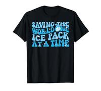 Saving The World One Ice Pack At A Time Camiseta gráfica económica, Hombre, Negro, M