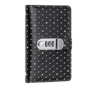 Savings Binder - Libro de presupuesto de piel sintética de 17,8 cm, bloqueo de contraseña | 100 Envelope System, Structured Tracking, Money Planner, Financial Journal For Home, Office, Travel Use