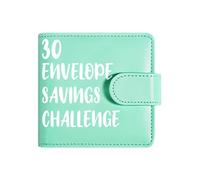 Savings Challenge Binder, Budget Envelope Organizer, 11.5x11cm PU Waterproof Wallet for Cash Control, Magnetic Buckle Closure, Finance Planning Book, Money Management Tool for Home Office Travel Use
