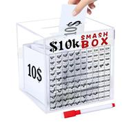 Savings Challenge Box | de dinero grande de acrílico irrompible transparente, de ahorro de dinero, para ocasiones especiales, Año Nuevo, niños, negocios, oficinas, estudio