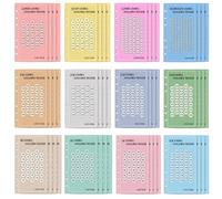 Savings Challenge - Sobres de tarjetas A6 de 6 anillos, 48 hojas de seguimiento de ahorro de dinero, insertos de planificación financiera, rastreador de tarjetas de dólar, organizador para escritorio