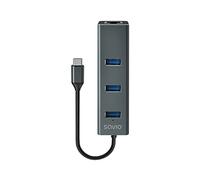 Savio ak-57 usb-a - hub 3 x usb-a con adaptador rj-45 gigabit ethernet 5000 mbit/s gris