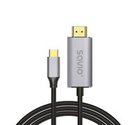 Savio Adaptador USB C a HDMI CL-171 Plateado 2 m