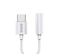 Usb tipo 3.1 c (m) - jack 3.5mm (h) adaptador de audio blanco savio ak-51