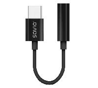 Adaptador Savio AK-74 USB-C a Jack 3.5mm DAC, Audio Hi-Fi, Negro, 36 meses garantía