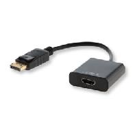 Adaptador DisplayPort a HDMI 0.2m Savio Negro 1080p Macho a Hembra