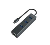 Savio - AK-57 USB-C - 3 x USB-A HUB with RJ-45 Gigabit Ethernet adapter 5000 Mbit/s grey 2 x USB 3.2 Gen 2 (3.1 Gen 2) Type-C 10
