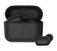 Auriculares Savio TWS-09 inalámbricos Bluetooth para llamadas y música con micrófono HD, control táctil y resistencia IPX5 negros