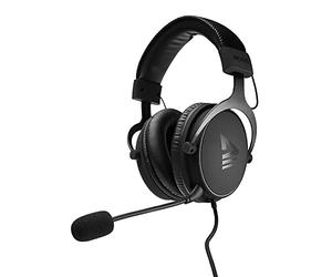 Savio Auriculares para Videojuegos con micrófono, Auriculares con Cable y Controlador de 50 mm, diseño Ligero y cómodo Negro