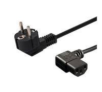 Cable alimentación Savio Schuko-IEC C13 1.2m 3 pines cobre negro 250V angular