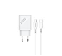 Cargador Savio LA-05 18W Dual USB 3.0 + PD con Cable 1m Blanco Protección Universal