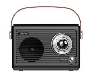 Savio rs-01 radio portátil analógica negro