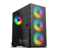 Torre Savio Raptor X1 ARGB 4 Ventiladores Cristal Templado Control Voz USB 3.0