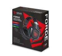 Savio - SAVGH-FORGE auricular y casco Auriculares Alámbrico gancho de oreja Juego Negro, Rojo