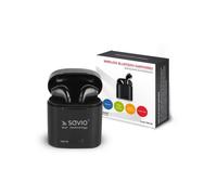 Savio - TWS-02 auricular y casco Auriculares Inalámbrico Dentro de oído Llamadas/Música Bluetooth Negro