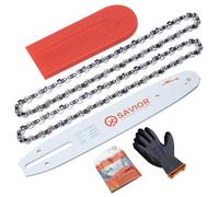 Savior 2 Cadenas de motosierra con protector guía y guía de 25 cm | 3/8"LP 40 eslabones 1,1 mm, compatible con Makita DUC254, Einhell, Husqvana y otros