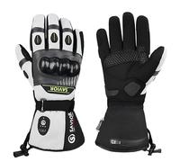 SAVIOR HEAT Guantes calefactables Guantes de Moto Recargables Guantes de Bicicleta Impermeables Guantes de Ciclismo Mujer Hombre Guantes Invierno para Esquiar, Caza y Pesca (XXX-Large)