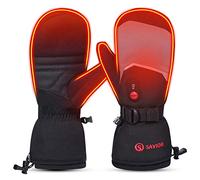 SAVIOR HEAT Guantes Calefactables para Hombres y Mujeres, Guantes de Nieve para Esquí Recargables con Batería Eléctrica, Guantes Cálidos para Invierno Motocicleta Snowboard Camping Ciclismo Correr