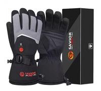 Savior Heat Guantes calefactores Mitones Hombre Mujer Guantes de esquí Nieve con batería eléctrica Recargable, Guantes Calientes para Invierno, Moto, Snowboard, Senderismo, Ciclismo, Senderismo,