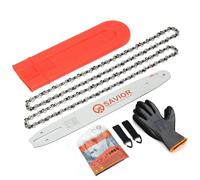 SAVIOR Juego de 2 cadenas de sierra con protección de espada y espada de 35 cm, 3/8 pulgadas LP 1,1 mm 52 TG, compatible con Makita DUC353Z UC3510A UC3520A UC3541A, Bosch y más