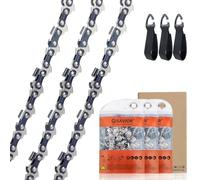 Savior Paquete de 3 cadenas de motosierra para barra de 16 pulgadas, 57 eslabones, calibre de 0.50 pulgadas, LP de 3/8 pulgadas, cadenas de retroceso bajo compatibles con Titan, Black & Decker, Worx