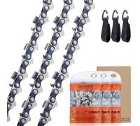 Savior Paquete de 3 cadenas de motosierra para barra de 20 pulgadas, calibre de 0.58 pulgadas, 76 eslabones, paso de 0.3 pulgadas, cadena de repuesto compatible con Hyundai 62 cc, Timberpro y otras