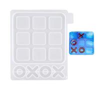 SAVITA 1 Pieza 13×12cm Molde Tic Tac Toe Molde de Resina Epoxi de Silicona para Manualidades Juegos de Mesa para Niños y Adultos Juegos de Mesa Familiares