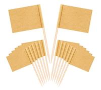 SAVITA 100pcs Banderas de Palillo de Dientes, Marrón Mini Palillo de Dientes Bandera para Comida de Fiesta, Decoración de Magdalenas, Etiqueta de Queso, Ensalada de Frutas