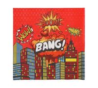 SAVITA 100uds Servilletas Fiestas Tema de Héroe, Decoración Fiestas Tema de Araña Ciudad Retro Rojo Servilletas Papel Cena para Suministros Cumpleaños Vajilla Baby Shower para Niños