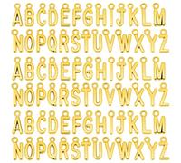 SAVITA 104 Piezas Encantos de Letras, ABC Mini Alfabeto en Mayúsculas A-Z Aleación de Zinc Pulsera Collares Letras Colgantes para Hacer Joyas DIY (Dorado)