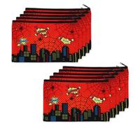 SAVITA 10uds Tema de Araña Estuche Dibujos Animados para Materiales Escolares, Gran Capacidad Lona Bolsa Lápices Araña Bolsas de Dibujos Animados para Fiesta Celebración & Almacenamiento Papelería