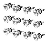 SAVITA 12 Piezas 2.3x1.2cm Botón Bloqueo de Correa de Guitarra Enganches, Fuerte Metal Cerradura con Tornillos para Acústica Eléctrica Clásica Guitarra, Bajo, Ukelele strap locks guitar (Plata)