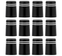 SAVITA 12 Piezas Virolas de Golf, Golf Ferrules Negras 370 Virolas de Palo de Golf para Ejes de Cuña de Hierro de Punta Cónica con Dos Anillos de Ajuste Plateados Golf Accesorios