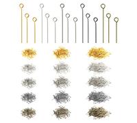 SAVITA 1500 Piezas Alfileres de Ojo 16/20/30mm Eye Pins Bisuteria para Hacer Joyas Accesorios de Alfileres Joyeria para Hacer Aretes Pulseras (5 Colores Surtidos)