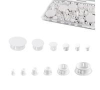 Savita 155 Piezas 6 tamaños Tapones para Agujeros, 3/16", 1/4", 5/16", 3/8", 1/2", 1" Tapones Blancos para Agujeros Tapones de Plástico para Tornillos Cocina Armario Muebles (Blanco)